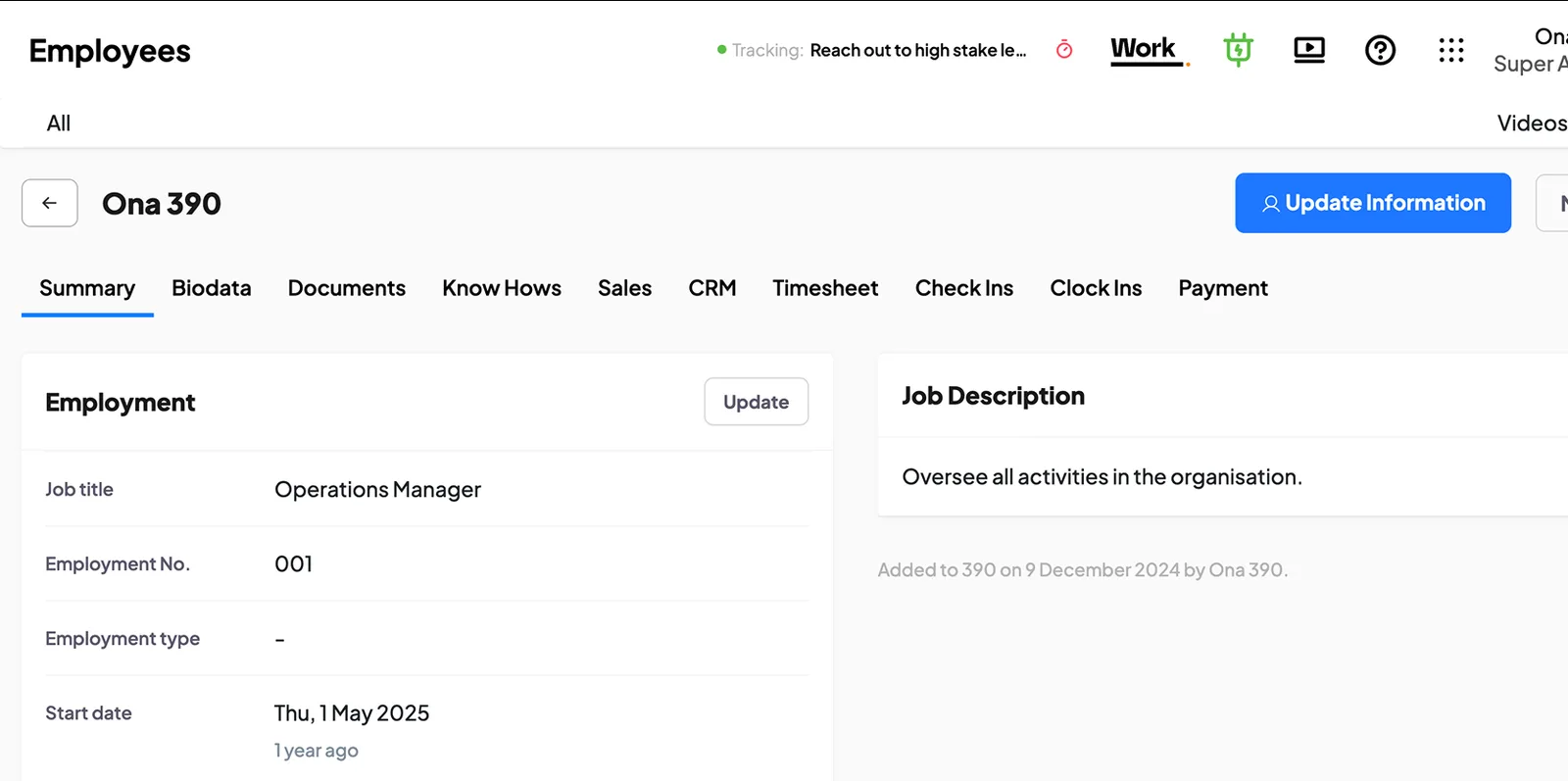 Employees in 390 Work